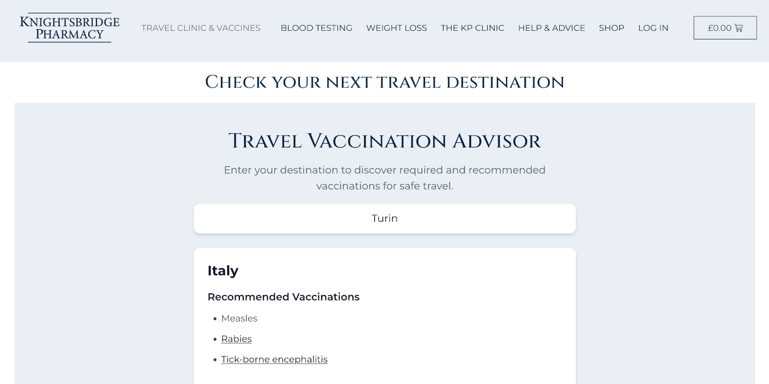 Vaccine checker - Turin
