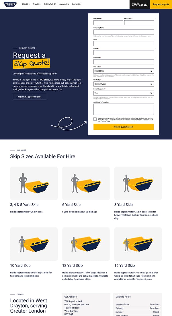 WD Skips - Request A Quote