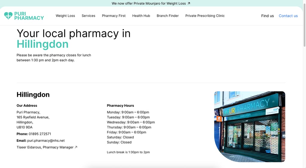 Puri Pharmacy - Locations - Website Design & Development
