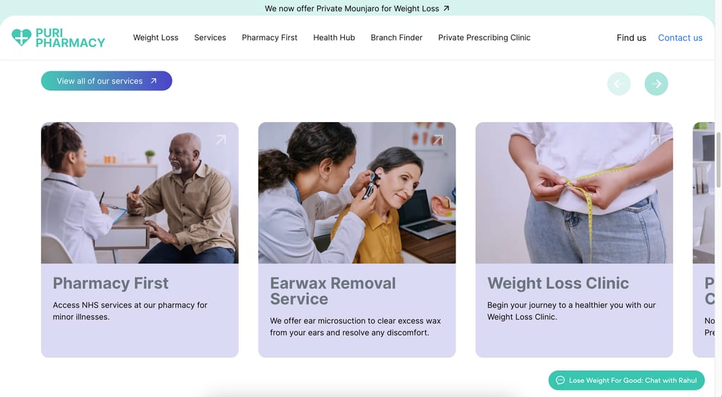 Puri Pharmacy - Service Block - Website Design & Development